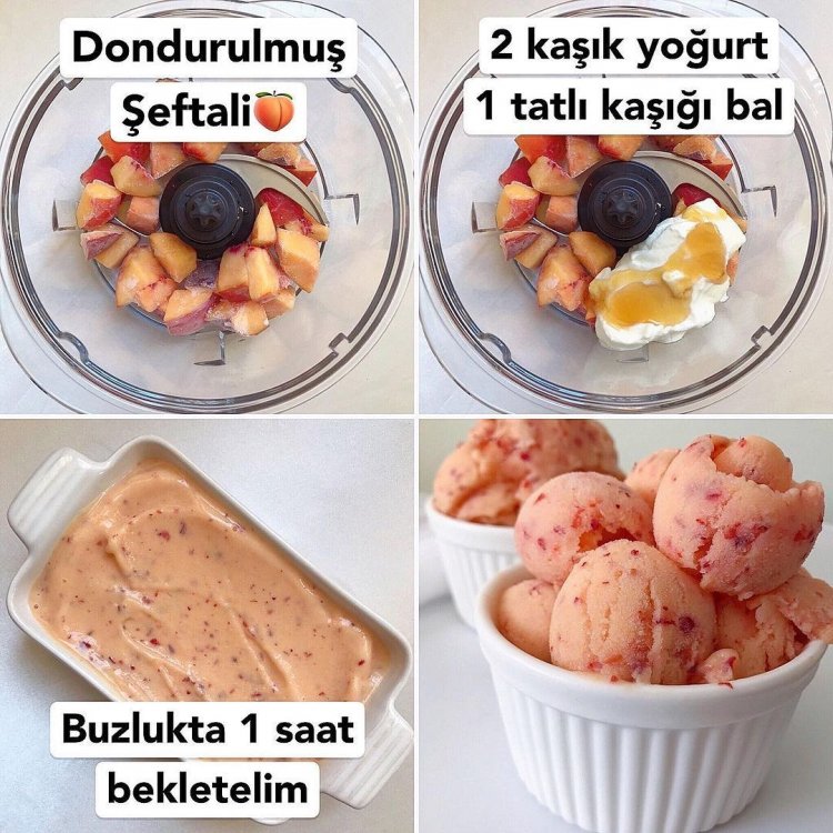 3 Malzeme ile Şeftalili Dondurma